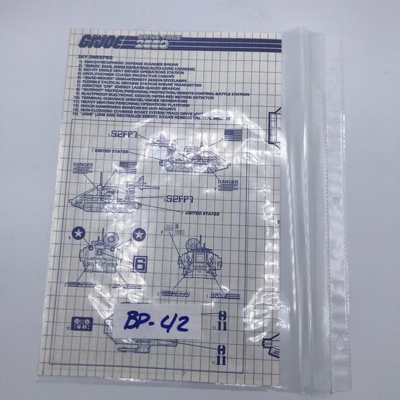 GI Joe BATTLE FORCE 2000 SKY SWEEPER BLUEPRINTS INSTRUCTIONS 1987 VTG HASBRO - Picture 5 of 5